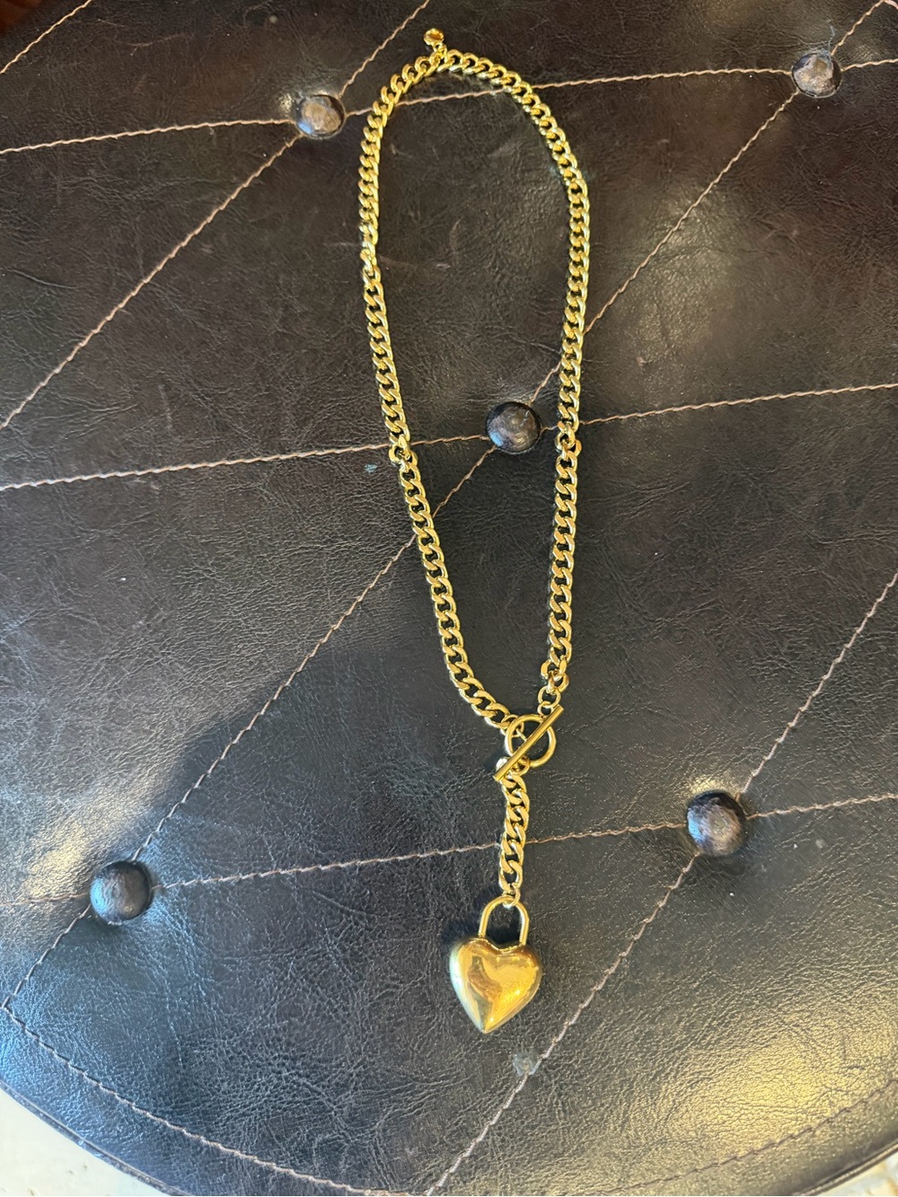 NWT Gold Heart Lock Pendant Chain Mayamar - Women Jewelry
